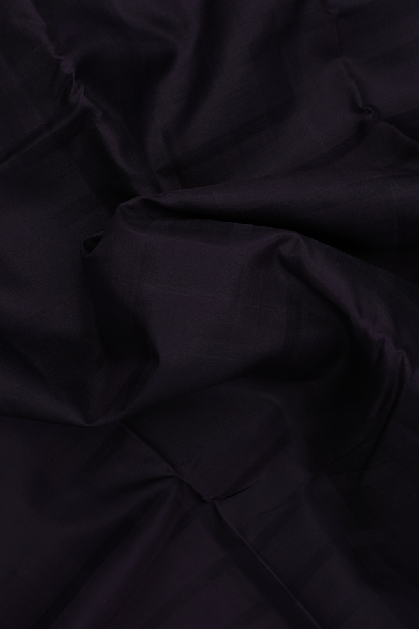 Kanchipuram Silk Saree In Black With Self Stripes Design