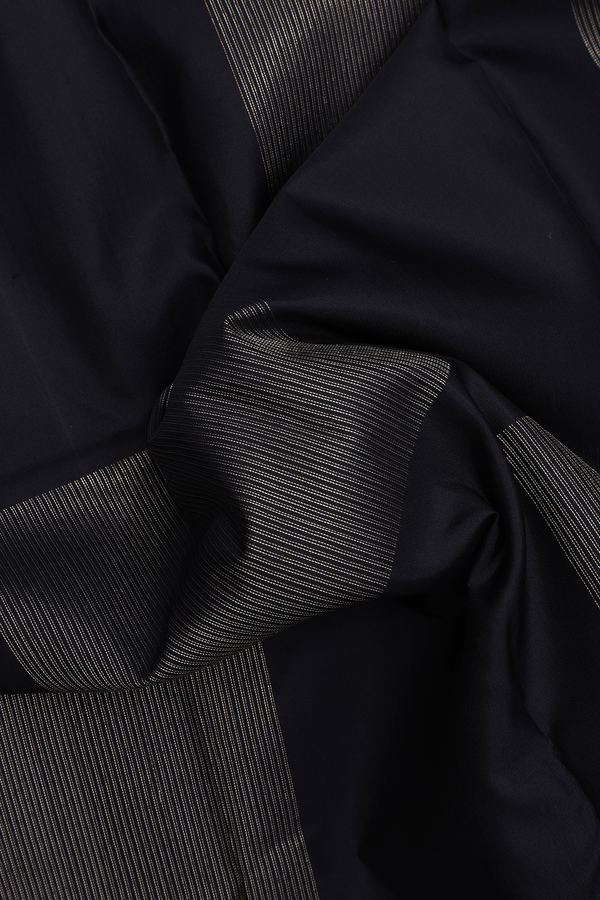Kanchipuram Silk Saree In Black With Square Design
