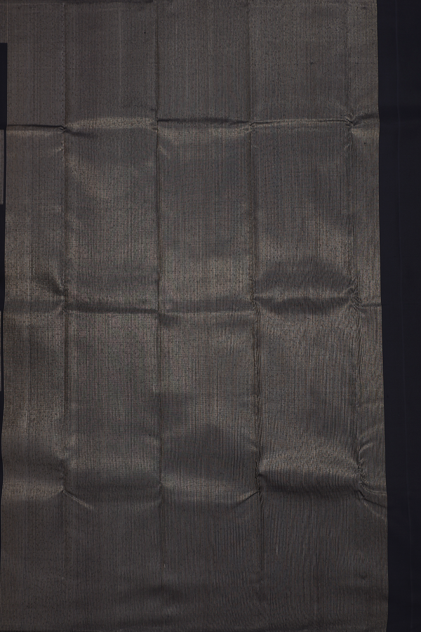 Kanchipuram Silk Saree In Black With Square Design