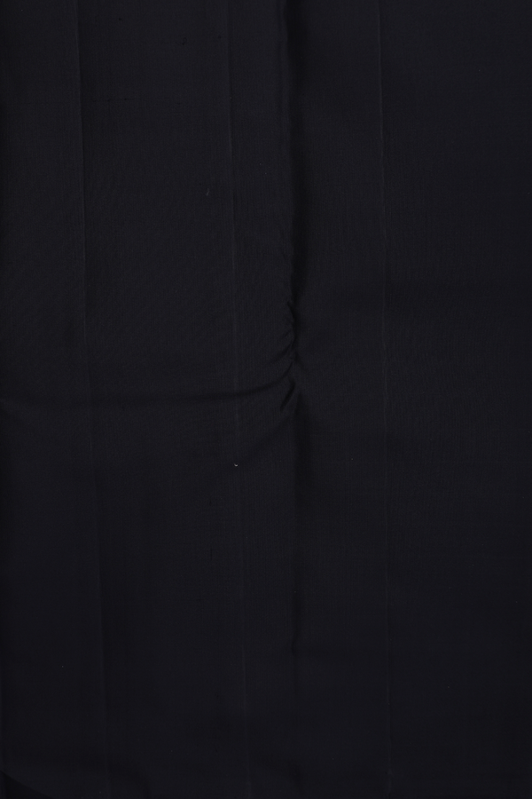 Kanchipuram Silk Saree In Black With Square Design