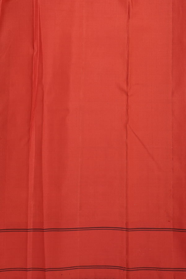 Kanchipuram Silk Saree In Black With Stripes Design