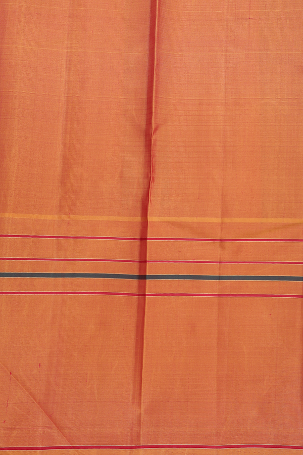 Kanchipuram Silk Saree In Black With Stripes Design