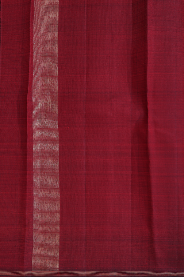 Kanchipuram Silk Saree In Black With Stripes Design