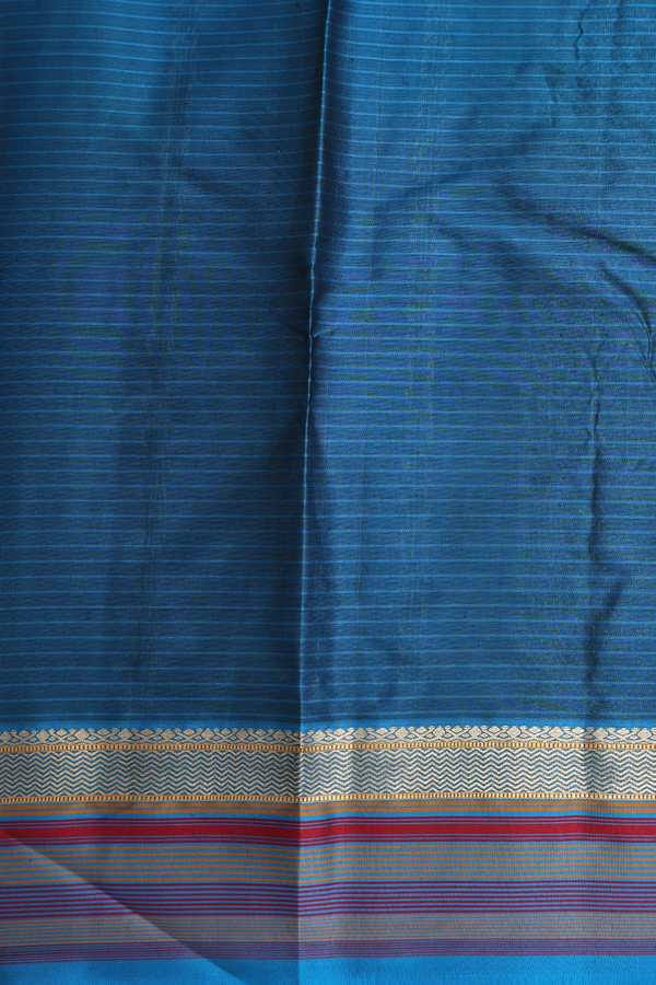Kanchipuram Silk Saree In Black With Self Stripes Design