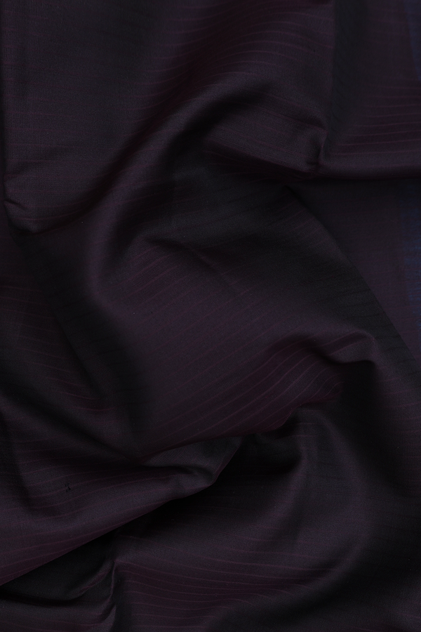 Kanchipuram Silk Saree In Black With Self Stripes Design