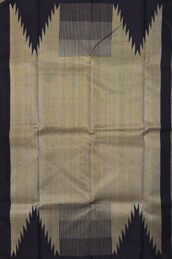 Kanchipuram Silk Saree In Black With Temple Border