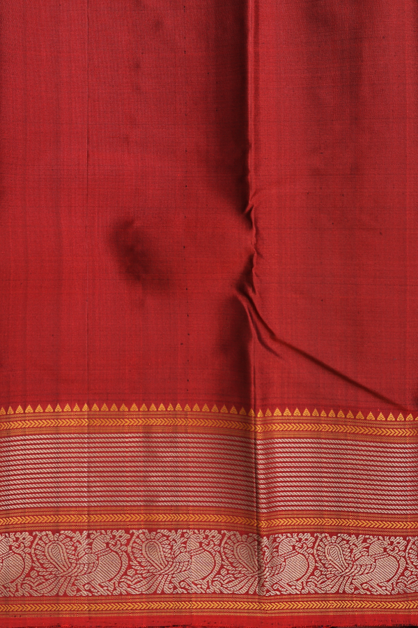 Kanchipuram Silk Saree In Black With Threadwork Buttas