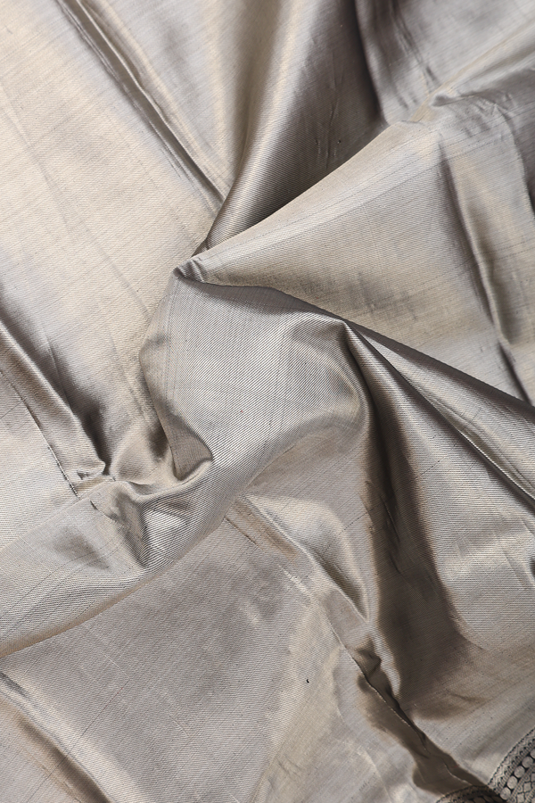 Kanchipuram Silk Saree In Black With Twill Weave
