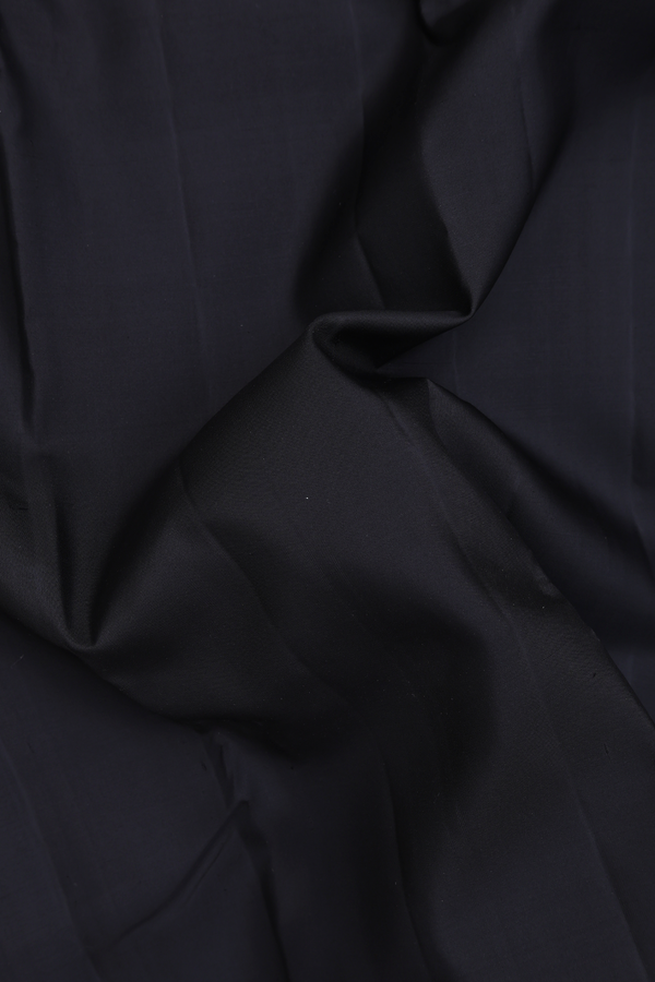 Kanchipuram Silk Saree In Black With Zari Border