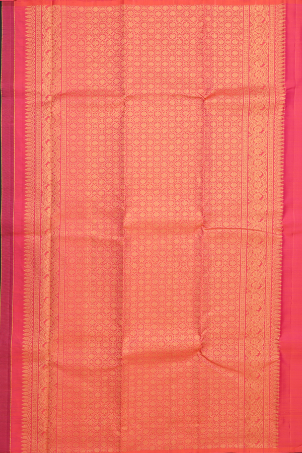 Kanchipuram Silk Saree In Black With Zari Buttas