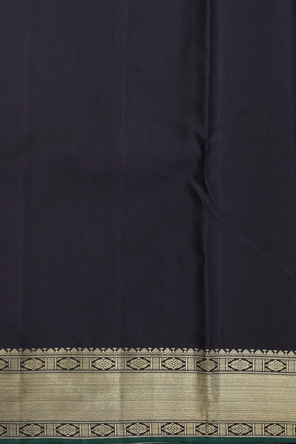 Kanchipuram Silk Saree In Black With Zari Buttas