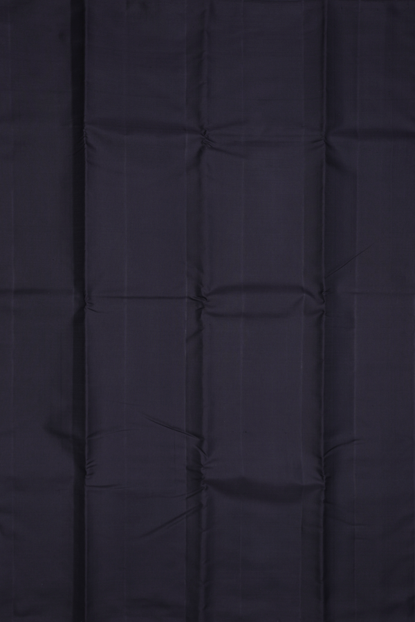 Kanchipuram Silk Saree In Black With Zari Pallu