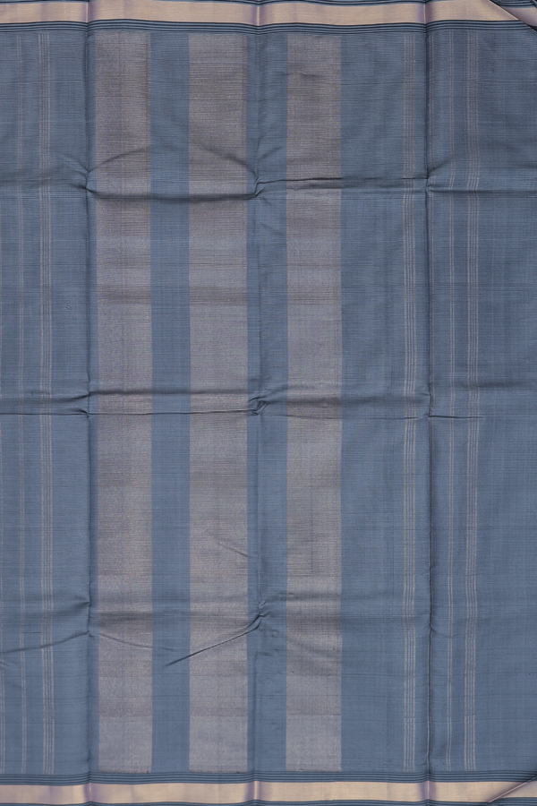 Kanchipuram Silk Saree In Blue And Black With Checks Design