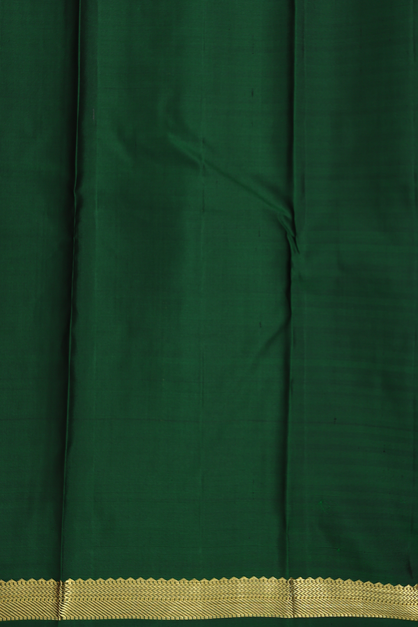 Kanchipuram Silk Saree In Blue And Brown Stripes Design