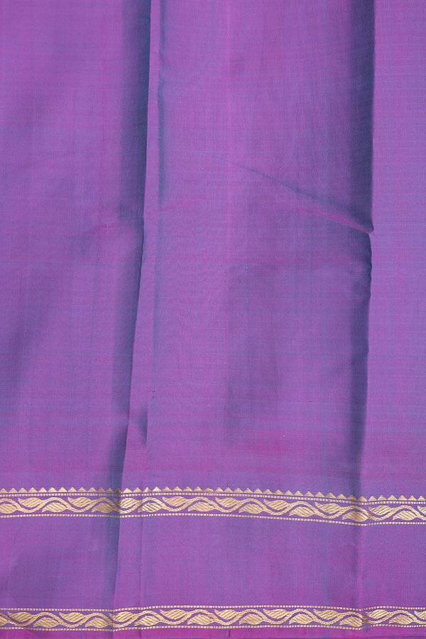 Kanchipuram Silk Saree In Blue And Green With Stripes Design