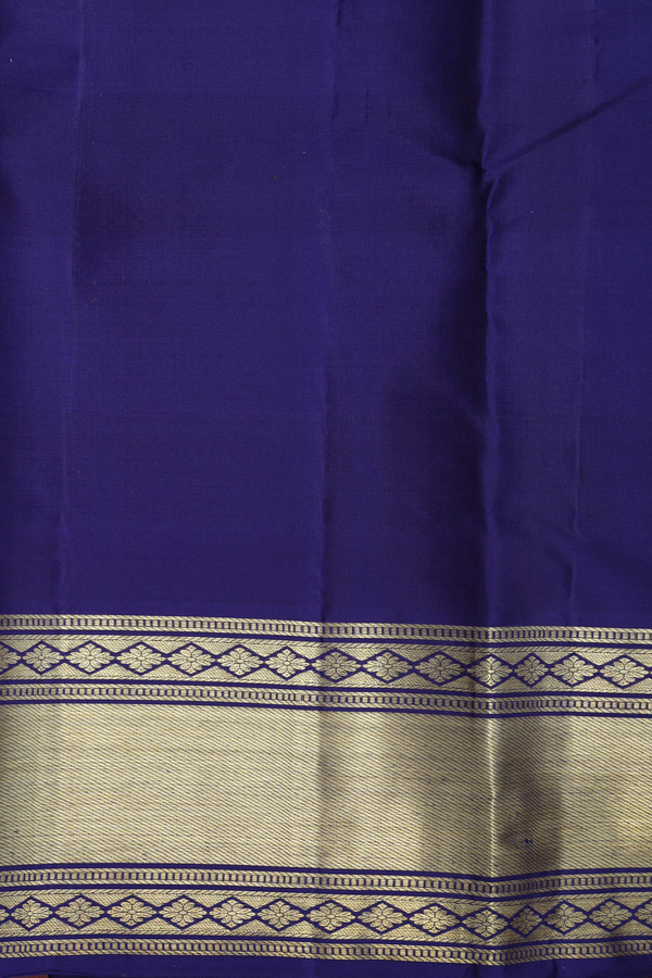 Kanchipuram Silk Saree In Blue And Pink With Checked Design