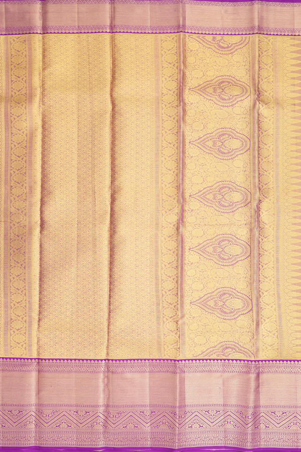 Kanchipuram Silk Saree In Blue Tissue With Allover Design