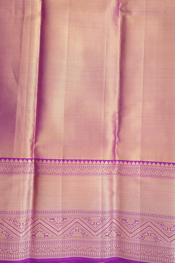 Kanchipuram Silk Saree In Blue Tissue With Allover Design