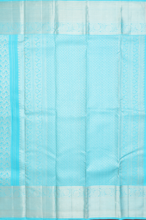 Kanchipuram Silk Saree In Blue With Brocade Design