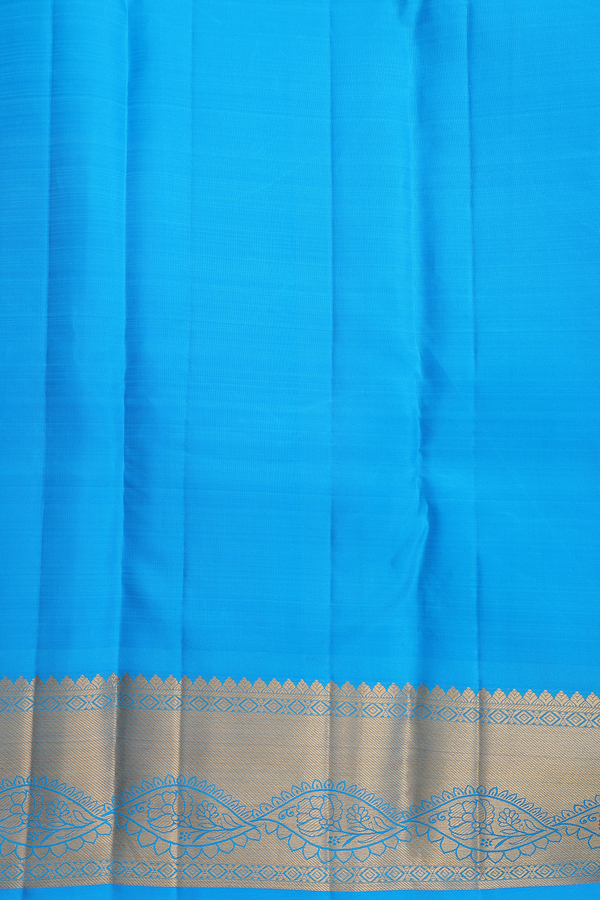 Kanchipuram Silk Saree In Blue With Brocade Design
