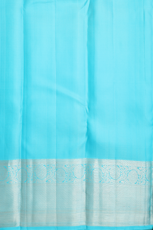 Kanchipuram Silk Saree In Blue With Brocade Design