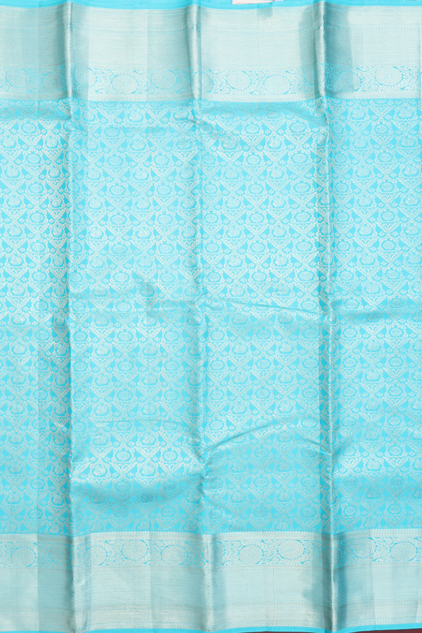 Kanchipuram Silk Saree In Blue With Brocade Design