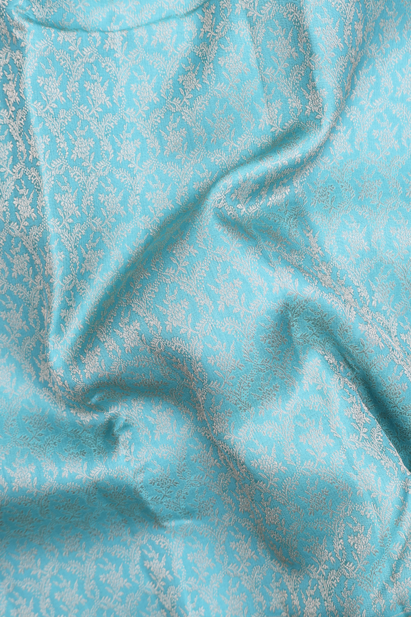 Kanchipuram Silk Saree In Blue With Brocade Design