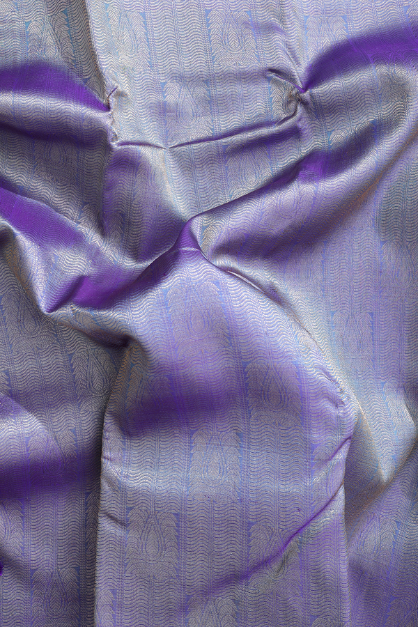 Kanchipuram Silk Saree In Blue With Brocade Design