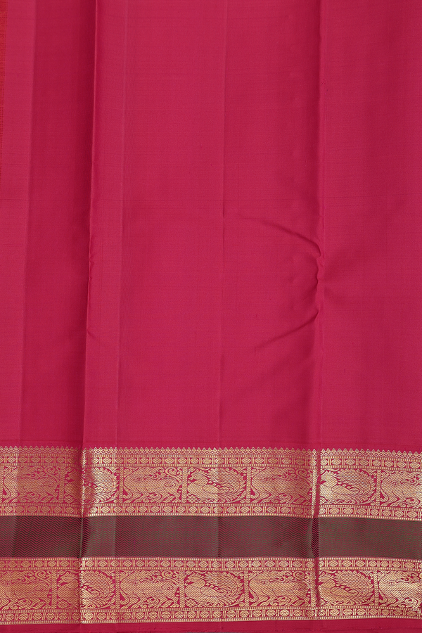 Kanchipuram Silk Saree In Blue With Deer And Peacock Buttas