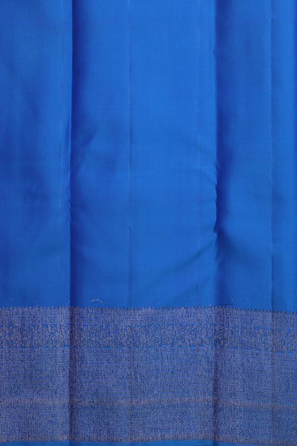 Kanchipuram Silk Saree In Blue With Floral Design