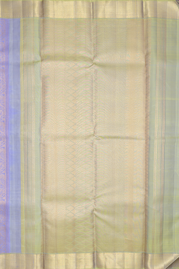 Kanchipuram Silk Saree In Blue With Iruthalai Pakshi Design