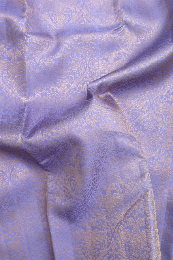 Kanchipuram Silk Saree In Blue With Iruthalai Pakshi Design