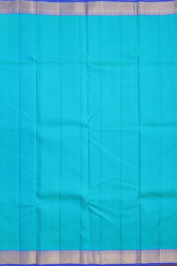 Kanchipuram Silk Saree In Blue With Jacquard Pattern