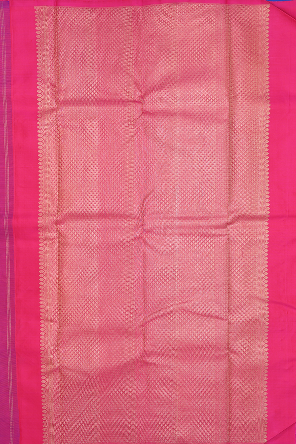 Kanchipuram Silk Saree In Blue With Jacquard Pattern