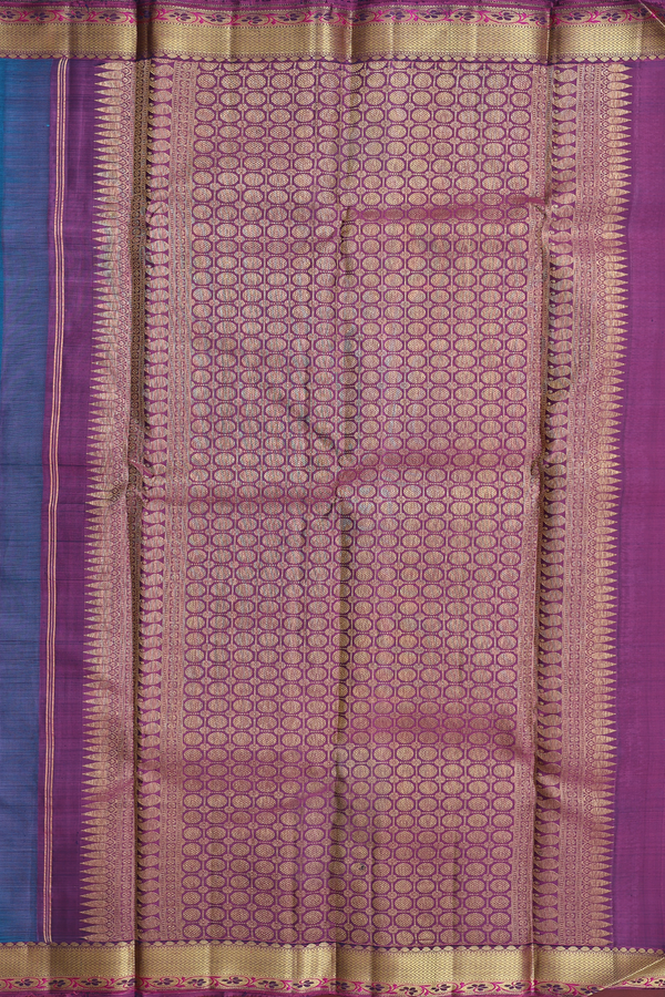 Kanchipuram Silk Saree In Blue With Jacquard Pattern