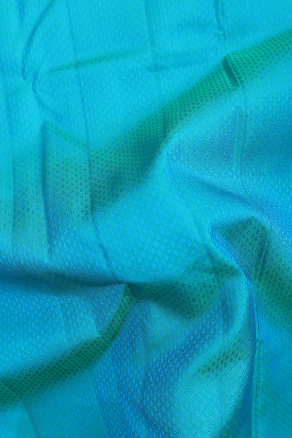 Kanchipuram Silk Saree In Blue With Jacquard Pattern