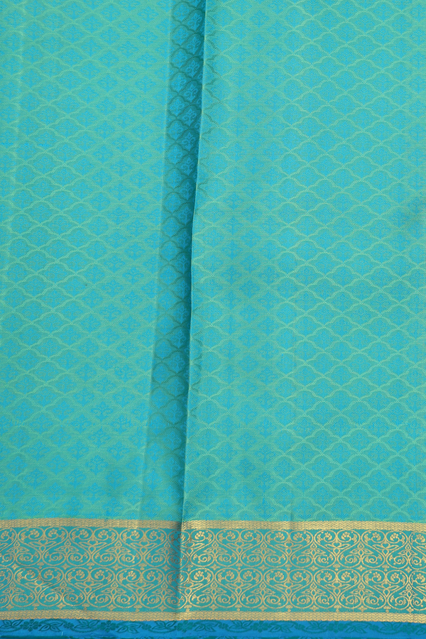 Kanchipuram Silk Saree In Blue With Jacquard Pattern