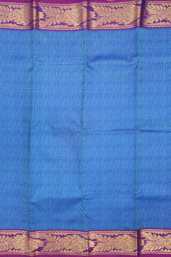 Kanchipuram Silk Saree In Blue With Jacquard Pattern