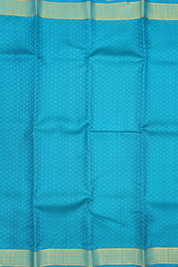 Kanchipuram Silk Saree In Blue With Jacquard Pattern