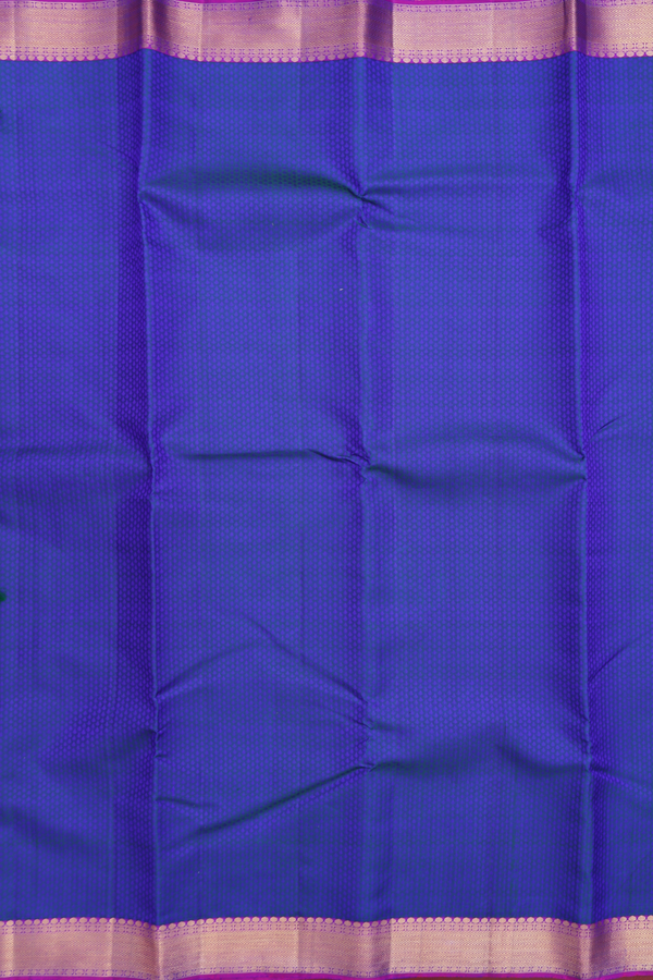 Kanchipuram Silk Saree In Blue With Jacquard Pattern