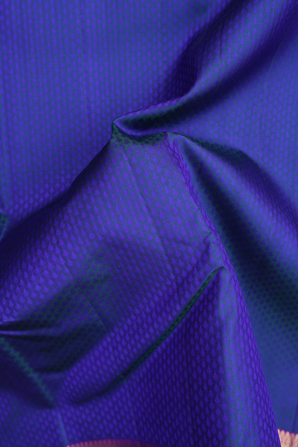 Kanchipuram Silk Saree In Blue With Jacquard Pattern