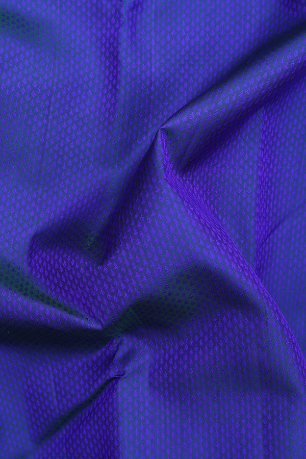 Kanchipuram Silk Saree In Blue With Jacquard Pattern