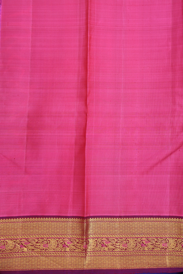 Kanchipuram Silk Saree In Blue With Paisley Design