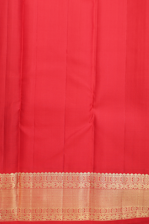 Kanchipuram Silk Saree In Blue With Peacock Buttas
