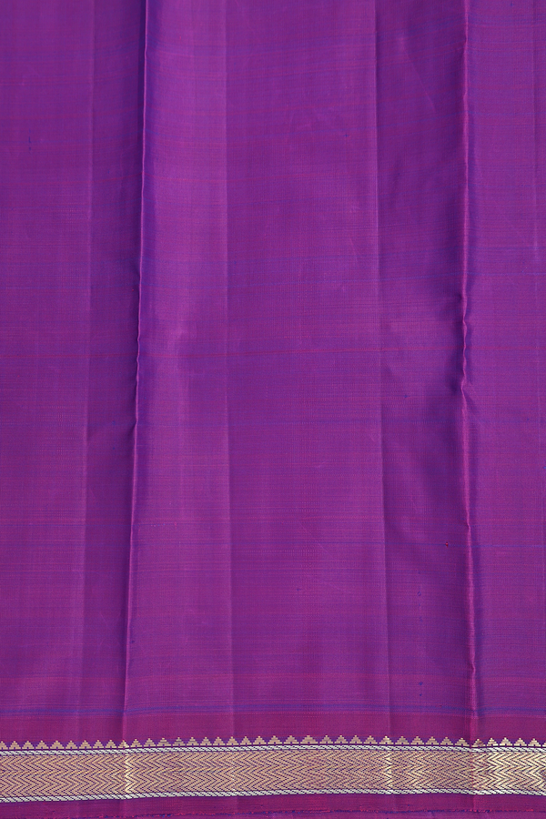 Kanchipuram Silk Saree In Blue With Stripes Along Buttas