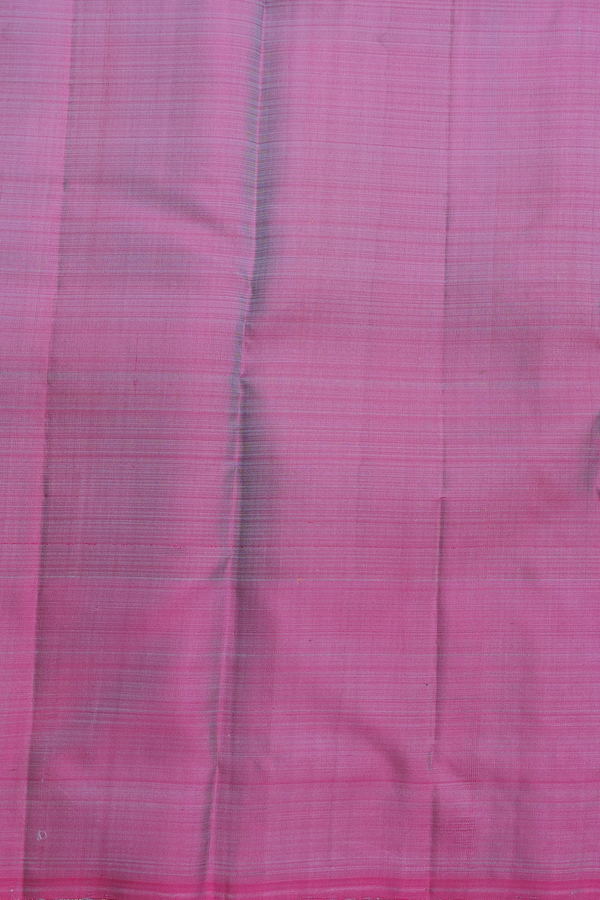 Kanchipuram Silk Saree In Blue With Stripes Design