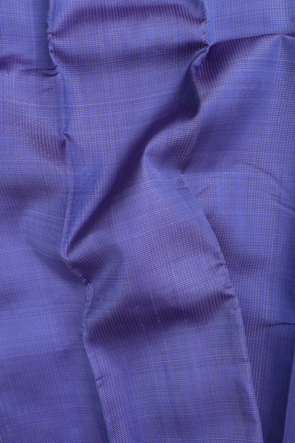 Kanchipuram Silk Saree In Blue With Stripes Design