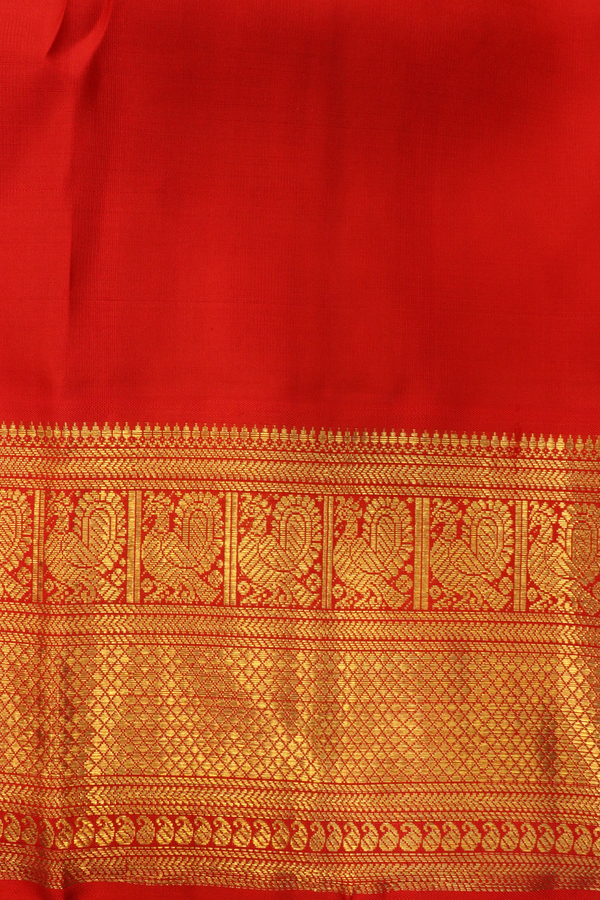 Kanchipuram Silk Saree In Blue With Zari Buttas