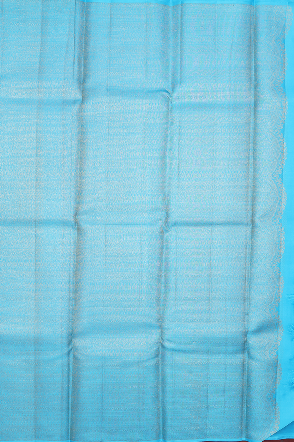 Kanchipuram Silk Saree In Blue With Zari Motifs