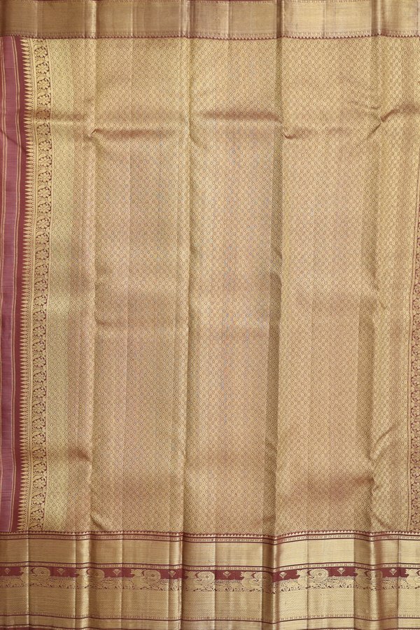 Kanchipuram Silk Saree In Blush Orange With Brocade Design